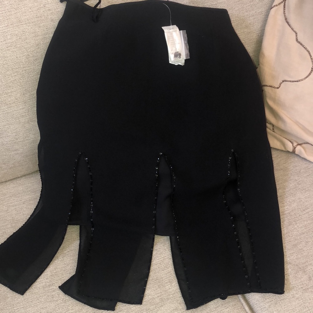 NWT Cache Sz4 Cocktail Skirt Layered w/Beading
